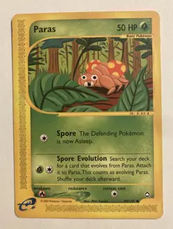Paras #99/147 Aquapolis 2002 Regular Non-Holo Common Pokemon e-Card MP - Image 1