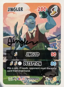 SIGNED Hermitcraft TCG Series 2 Cubfan135 (Jingler) ALTER EGO RARE Card (1/2) - Image 1
