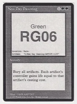 New Day Dawning (Seeds of Innocence) LP Mirage Playtest Card 1995 MTG Magic Rare - Image 1