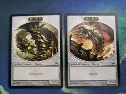 Wurm token mixed lot of 4 (2 Deathtouch, 2 Lifelink) Wurmcoil 3/3 - Image 2