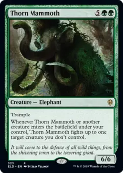 Light Play, English MTG Regular Thorn Mammoth - Brawl Deck Exclusive Throne of E - Image 1