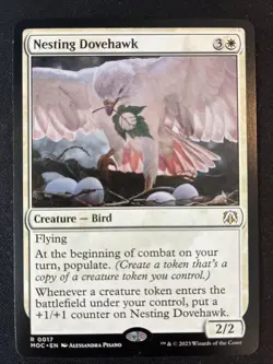 MTG Nesting Dovehawk Commander: March of the Machine 0017 Regular Rare - Image 1