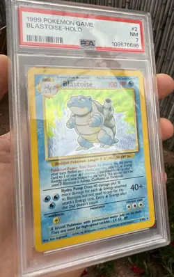 Blastoise 2/102 Base Set Holo Vintage Pokemon Card - PSA 7 NM * - Image 3