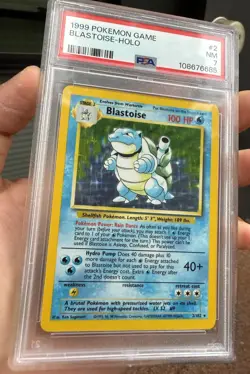 Blastoise 2/102 Base Set Holo Vintage Pokemon Card - PSA 7 NM * - Image 4