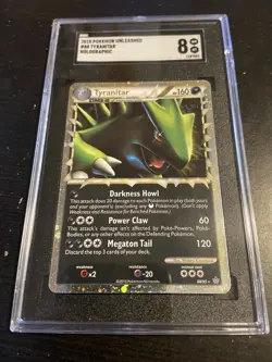 2010 POKEMON UNLEASHED TYRANITAR PRIME #88 ULTRA RARE HOLO SGC 8 NM-MT - Image 1