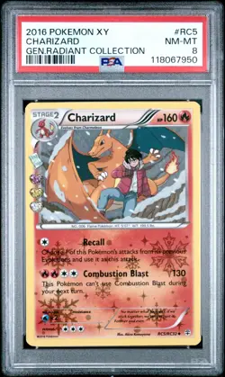 2016 Pokemon XY Charizard RC5/RC32 PSA 8 NM Mint Generations Radiant Collection - Image 1