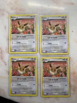 Pokemon D&P Majestic Dawn Set COMMON Eevee 62/100 - Near Mint Condition (x4) - Image 1