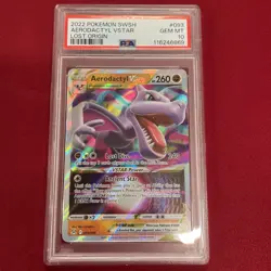 Graded PSA 10 2022 Pokemon SWSH Aerodactyl Vstar Lost Origin #093 GEM MT - Image 1