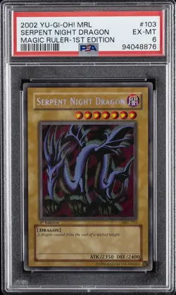 2002 YU-GI-OH! MRL-MAGIC RULER 1ST EDITION #103 SERPENT NIGHT DRAGON PSA 6 - Image 1