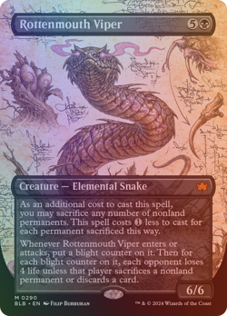 Rottenmouth Viper - BLB #290 | FOIL | NM | MTG | BORDERLESS | FULL ART - Image 1