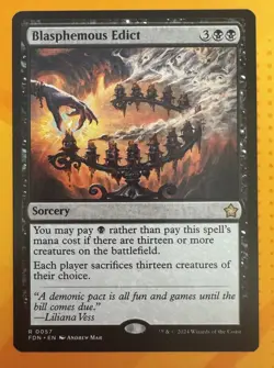 Blasphemous Edict Foundations Rare MTG TCG CCG - Image 1