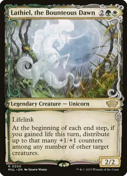 Magic the Gathering (mtg): MUL: Lathiel, the Bounteous Dawn - Rare - Showcase - Image 1