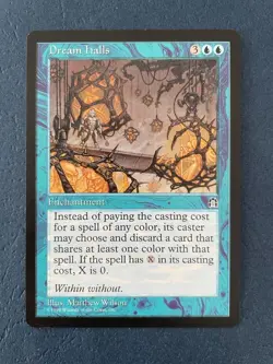 MTG STRONGHOLD DREAM HALLS NM MAGIC THE GATHERING RARE ENCHANTMENT BLUE ENGLISH - Image 4