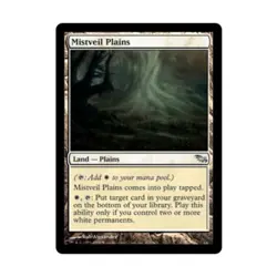 WOTC MtG Shadowmoor Mistveil Plains (U) (Foil) EX - Image 1