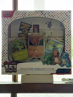 Pokemon 151 Poster Collection Box NEW SEALED three 151 booster packs promo cards - Image 1