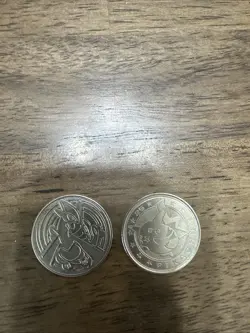 Vintage Pokemon Lugia And Pikachu Collectible Silver Token Coin Nintendo/CR/GF - Image 1