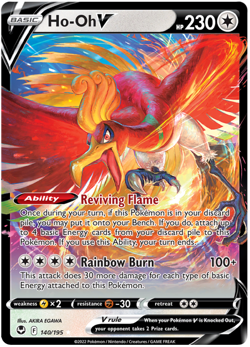 Pokemon Ho-Oh V 140/195 Silver Tempest Ultra Rare Holo NM/MINT - Image 1