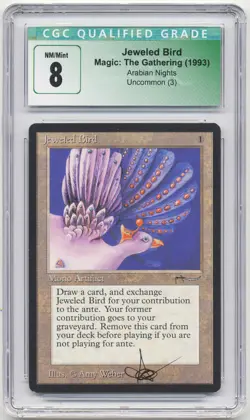Graded Signed Jeweled Bird CGC 8 Arabian Nights Artist Amy Weber MTG Magic Ante! - Image 1
