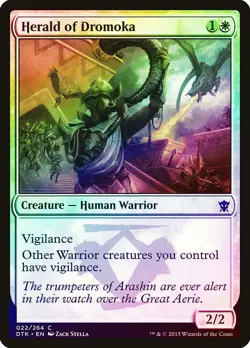 Herald of Dromoka FOIL Dragons of Tarkir HEAVILY PLD White Common CARD ABUGames - Image 1