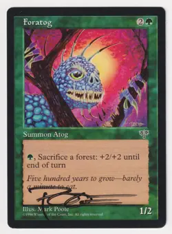 Signed Foratog HP Mirage Artist Mark Poole 1996 WOTC MTG Magic Green Uncommon! - Image 1