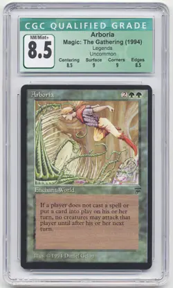 Graded Gold Signed Arboria CGC 8.5 Legends Artist Daniel Gelon 1994 MTG Magic! - Image 1