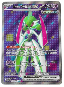Pokemon Iron Valiant ex- Paradox Rift 225/182, Full Art Holo, Pokemon TCG - Image 1