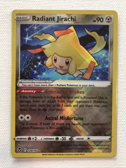 Pokemon TCG Radiant Jirachi Silver Tempest 120/195 Holo Radiant Rare - Image 1