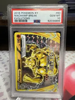 Pokemon TCG Machamp Evolutions Holo Rare Card 60/108 Break PSA10 - Image 1