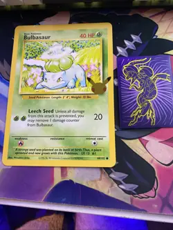 Pokemon TCG Jumbo Card Bulbasaur 44/102 Stamped Oversized Promo LP 1998 - Image 1