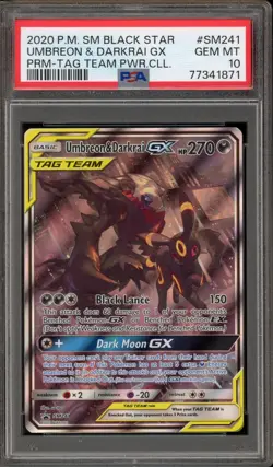 Pokemon Umbreon & Darkrai GX Tag Team Powers Coll. Full Art Promo SM241 PSA 10 - Image 1