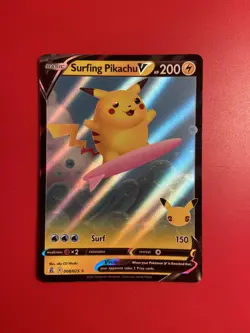 Pokemon Surfing Pikachu V 008/025 - 25th Celebrations Full Art (Pack Fresh) - Image 2