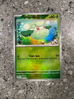 Pokemon TCG Cards Cottonee 007/131 Prismatic Evolutions Pokeball Reverse Holo NM - Image 1