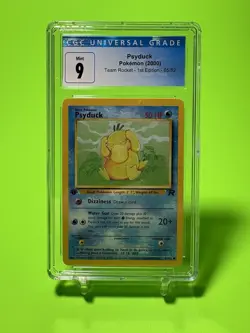 CGC 9 Psyduck 1st Edition Team Rocket 65/82 Pokemon Mint - Image 1