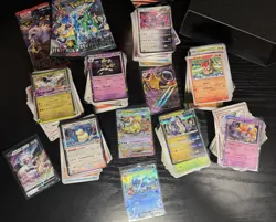 3 lbs Pokemon | 4 EX + Bulk Card Lot Commons Uncommon Rares Holo JPN + 3 packs - Image 1