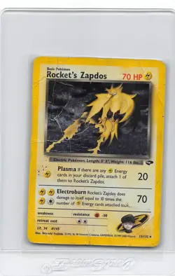 Rocket's Zapdos 15/132 HOLO RARE - Gym Challenge - VINTAGE POKEMON CARD - HP/DMG - Image 1