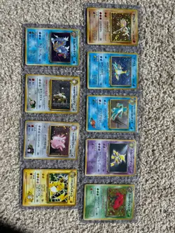 Pokemon TCG Vintage Japanese Lot - Set of 9 Holographic Cards - Image 1