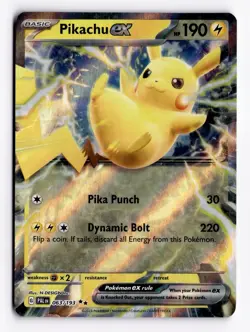 Pikachu ex 063/193 Double Rare - Paldea Evolved Pokemon Card - Near Mint - Image 1