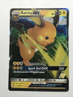 Raichu GX 20/68 2019 Pokemon TCG Hidden Fates Ultra Rare Pokemon Card - Image 1