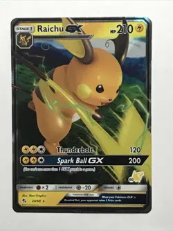 Raichu GX 20/68 2019 Pokemon TCG Hidden Fates Ultra Rare Pokemon Card - Image 2
