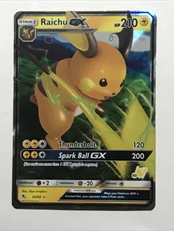 Raichu GX 20/68 2019 Pokemon TCG Hidden Fates Ultra Rare Pokemon Card - Image 3