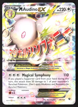 MEGA M Audino EX 85/124 XY Fates Collide Ultra Rare Holo Pokemon Card - Image 1