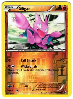 Gligar - 80/149 - 2012 Reverse Holo Common Boundaries Crossed Pokemon Card NM - Image 1