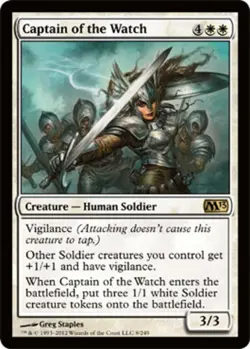 MTG Captain of the Watch - Foil, Magic 2013, Moderately Played, English - Image 1