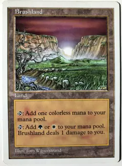 Brushland X1 LP Fifth Edition (5ED) MTG Magic the Gathering Wizards of the Coast - Image 1
