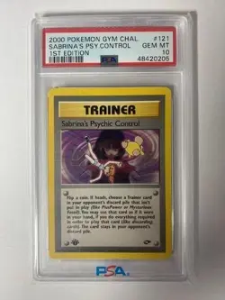 *PSA 10* Sabrina's Psy Control 1st Ed 121/132 2000 Pokemon Gym Challenge English - Image 1