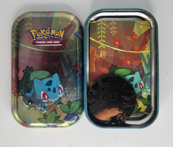 Pokemon TCG Kanto Friends Mini Tin Bulbasaur (EMPTY) W/ Pikachu Coin - Image 1