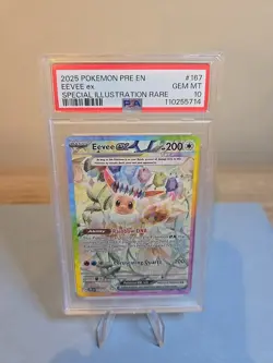 2025 POKEMON PRE EN-PRISMATIC EVOLUTIONS #167 EEVEE EX PSA 10 - Image 1