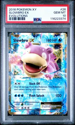 2016 Pokemon XY Evolutions Slowbro EX #26 Ultra Rare PSA 10 Gem Mint - Image 1