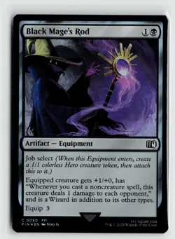 MTG Final Fantasy Black Mage's Rod Foil x1 NM - Image 1