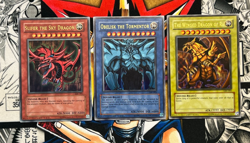 Yu-Gi-Oh GBI-001/2/3 God Cards Slifer, Obelisk Ra, Ultra Rare NM - Image 1